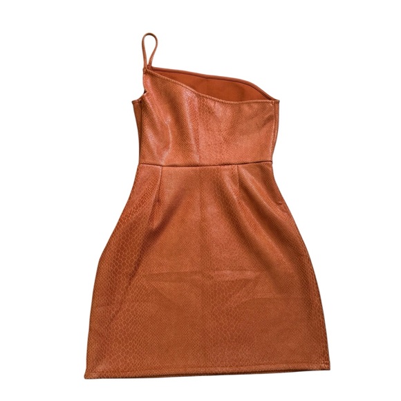 Urban Outfitters Rusty Brown Snakeskin One-Shoulder dress - Picture 5 of 7